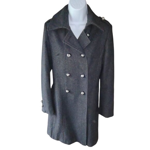Collection by Gallery Wool Blend Charcoal Coat Size S - Picture 1 of 13